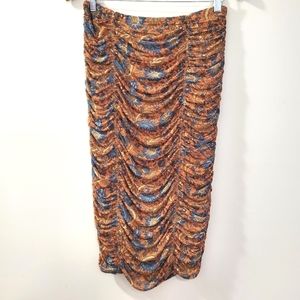 House of Harlow 1960 (Revolve) - Boho Sunflower Floral ruched skirt - Size M